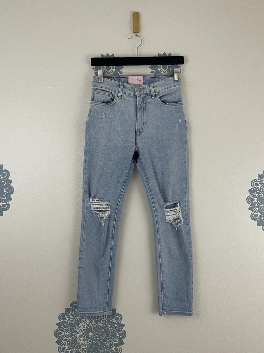 Revice Two Tone Denim Star Butt Skinny Jeans Size 27